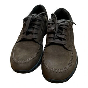 ABEO Smart 3730 Moc Tie Brown Lace-Up Comfort Walking Suede Shoes Men's 9.5 M